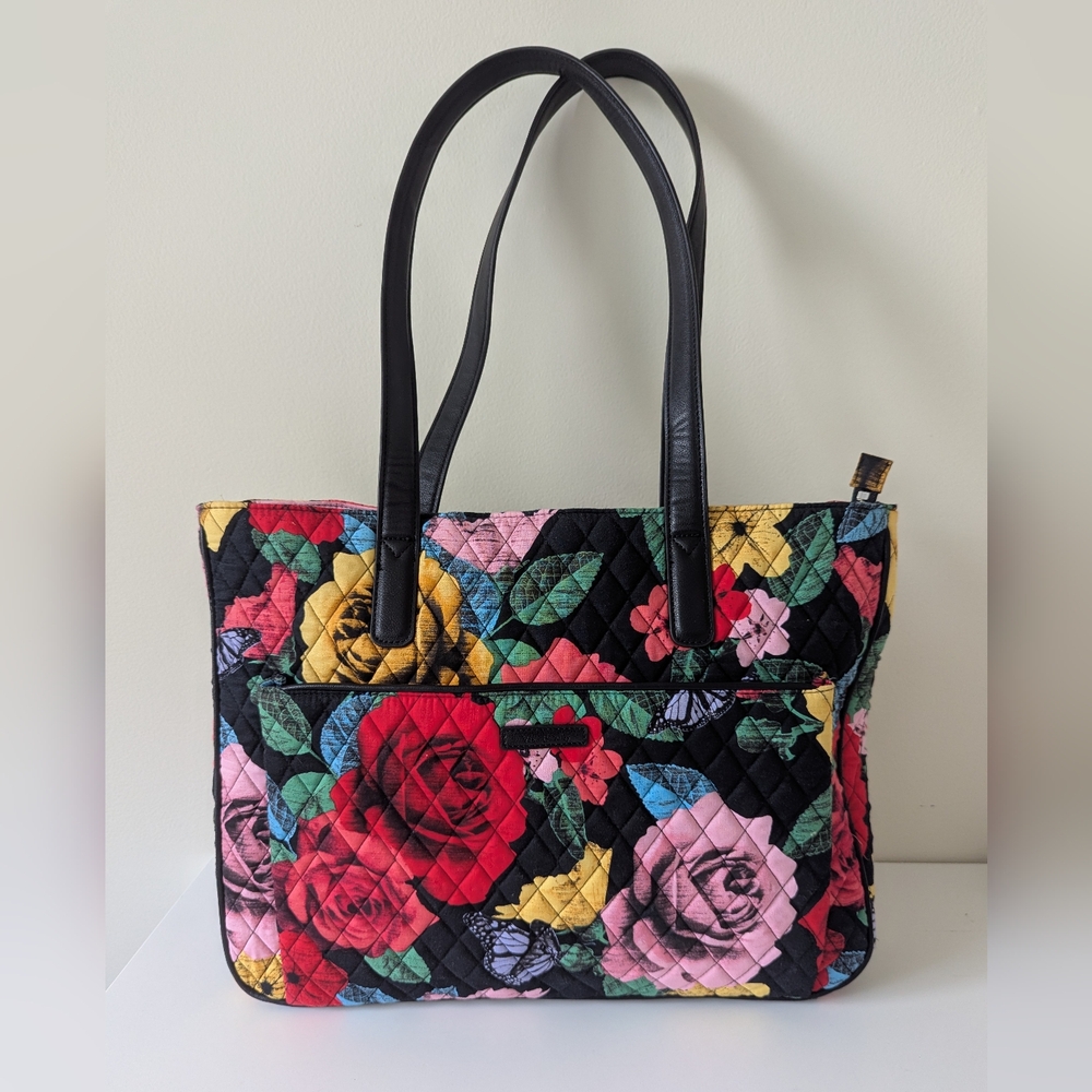 Vera Bradley Commuter Tote – Floral Quilted Bag (Laptop Compartment)